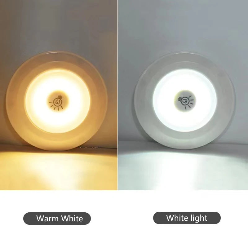 lampe led veilleuse blanc moderne adhésive batterie commandes distante luminosité réglable chambre salle bain