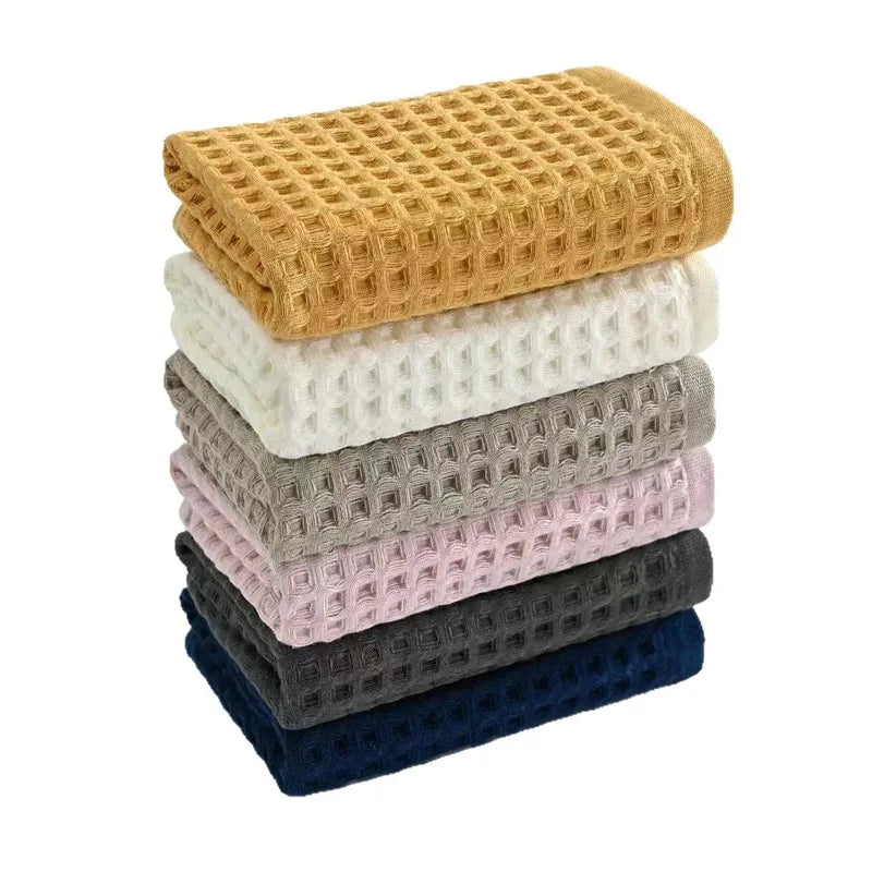serviette face coton rapide absorption 30x30cm blanc rose jaune moderne crochets étiquette cotton