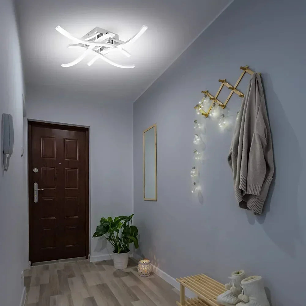 lampe moderne aluminium noir blanc flux lumineux élevé incurvé led contemporain