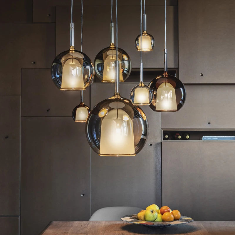 suspension lumineuse moderne pendentif alliage argenté doré blanc câbles suspendus minimaliste