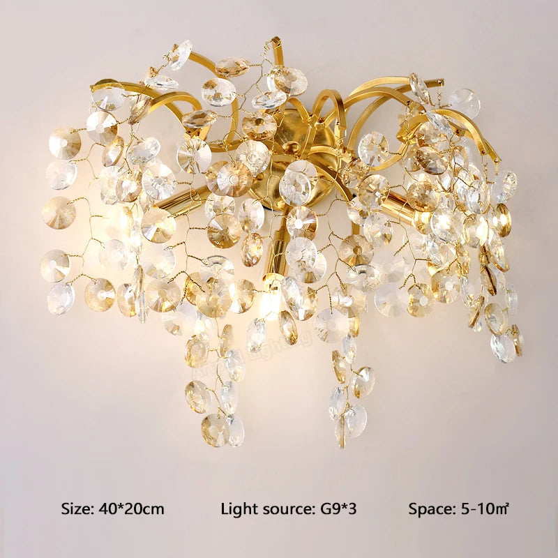 applique murale led dorée branches stylisées contemporaine élégante éclairage quotidien fixée mur 15 30m²