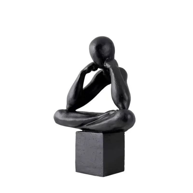 Sculpture abstraite résine noire blanche intérieur décoration moderne minimaliste nouveau classique post moderne cadeau
