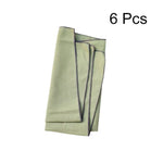 serviettes table blanc vert marron rayures classiques ruban coton fleur artificielle lavables cuisine