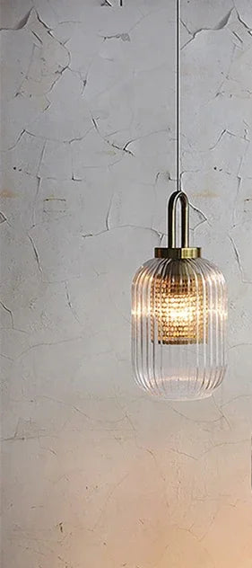lampe suspendue transparente dorée rayures horizontales moderne filament câble électrique 90v 260v 249lm 2000lm