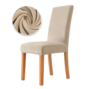 housse chaise velours élastique moderne beige clair protection mariage salle manger plage fauteuil
