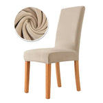 housse chaise velours élastique moderne beige clair protection mariage salle manger plage fauteuil