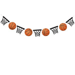 guirlande décoration fête anniversaire thème basket ballons paniers drapeaux enfants fil orange noir blanc
