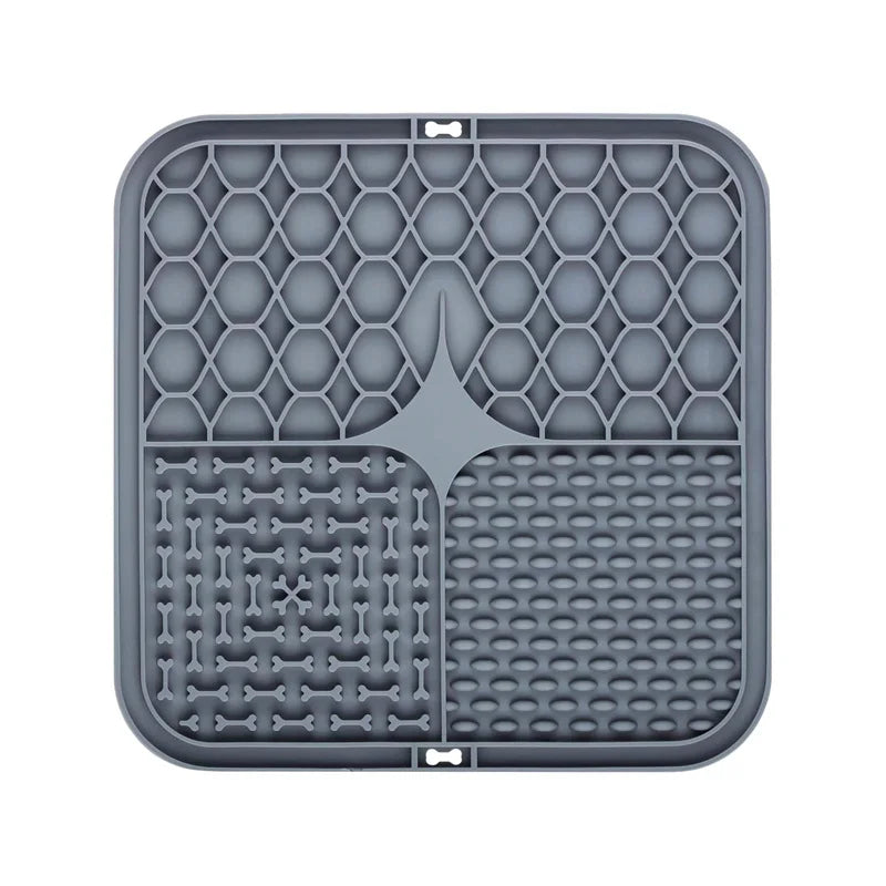 tapis jeu chien orange bleu vert gris texture nid d'abeille moderne distractive grains maïs