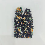 sac main pliable polyester motif fleurs boho chic noir bleu blanc rouge vert orange