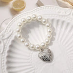bracelets blanches argent pendentif cœur classique vintage poupées accessoires filles adolescents