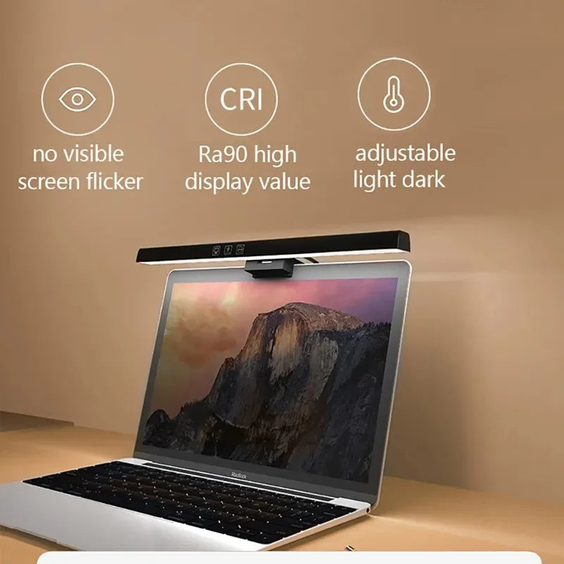 lampe led moderne noire clip ordinateur portable 50cm 33cm usb alimentée continu toucher interrupteur