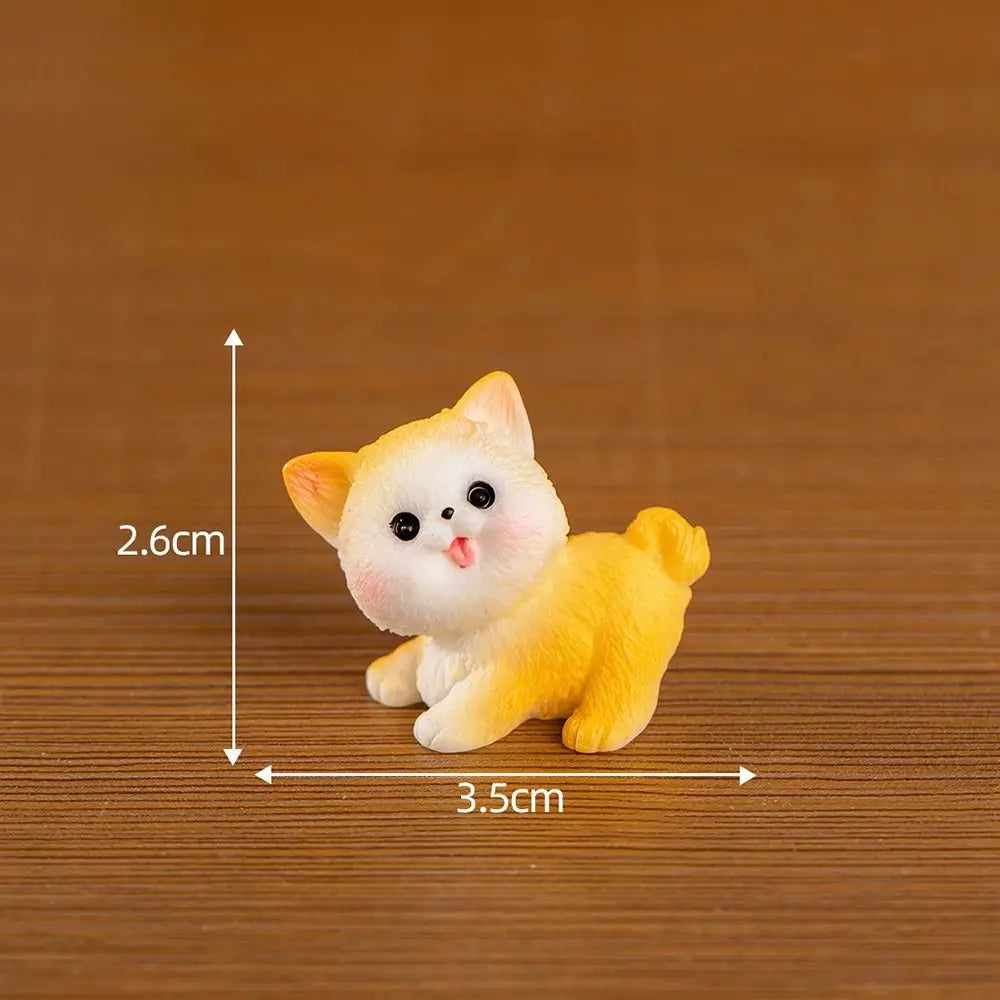 ornement jardin chien figurine résine mignonne cartoon blanc gris Jaune