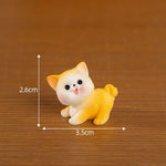 ornement jardin chien figurine résine mignonne cartoon blanc gris Jaune