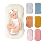 coussin bébé doux coton rose clair beige floral bleu confortable