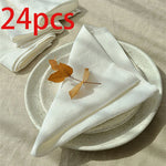 serviettes blancs minimaliste texture rugueuse ensemble 6pcs 12pcs 24pcs restaurant mariage