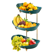 Corbeille à fruits en acrylique 3 niveaux avec support métal - Décoration cuisine élégante