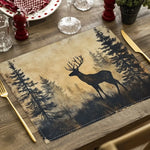 serviettes table silhouettes animales lin vintage beige marron clair naturel adhésif