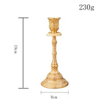 bougeoirs or argent ornements baroques chandelles mariage décoration intérieure classique gravures détaillées
