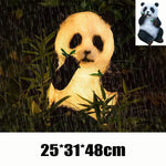 statues panda peluche lumineuses extérieures étanches noir blanc feuilles bambou moderne