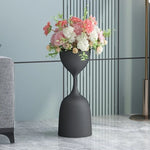 vase moderne métal gris blanc plante artificielle décoration intérieure salon balcon