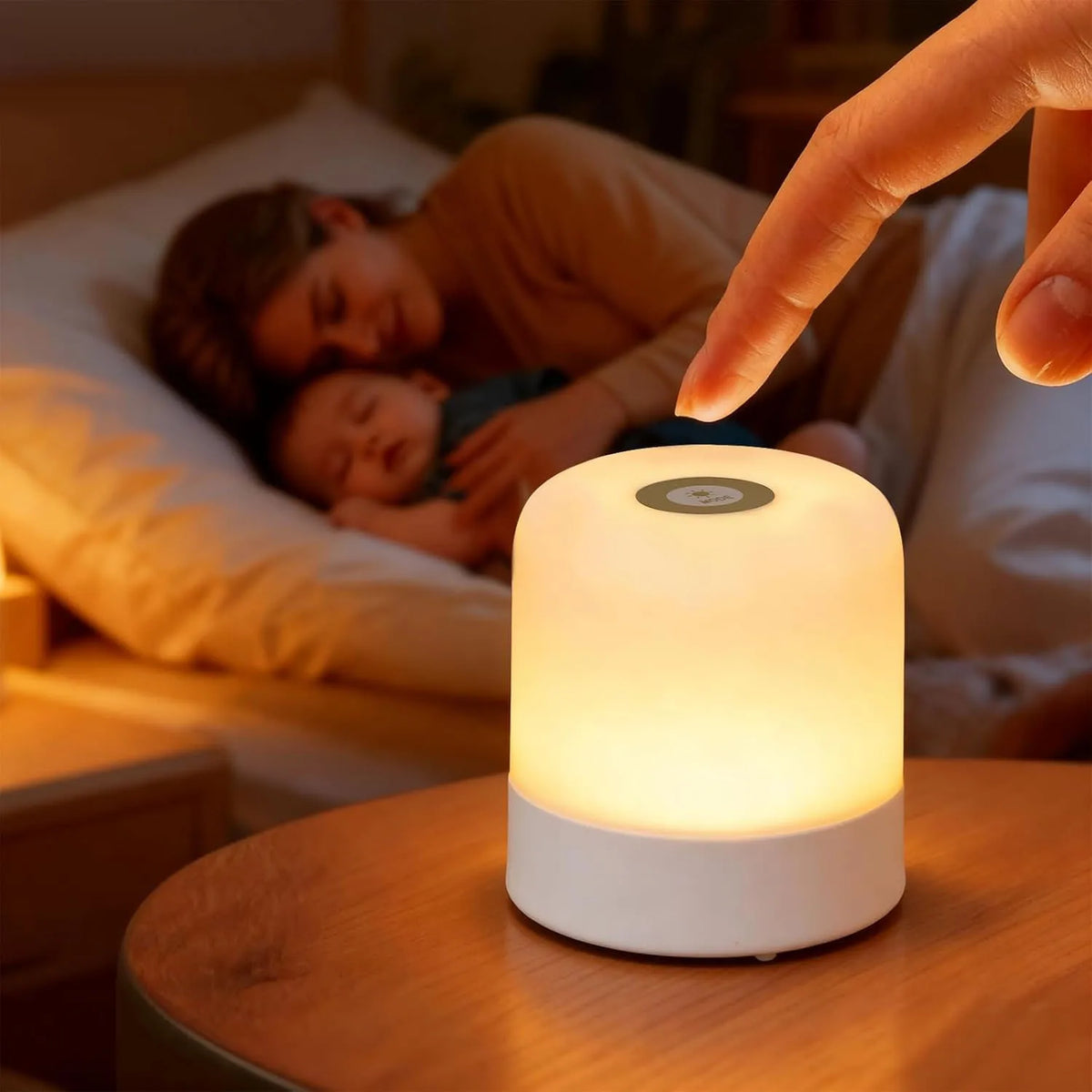 veilleuse led rechargeable tactile table blanc moderne lampe chevet rectangle abs on off