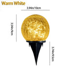 décoration extérieure boule lumineuse solaire ip65 20 led craquelée moderne minimaliste