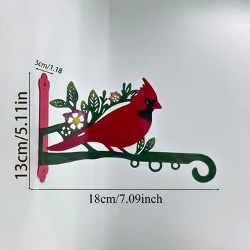 support mural rustique oiseaux cardinaux panier fleurs abri nourriture vis decorationextérieur