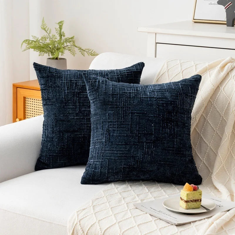 housses coussin texturées polyester géométrique moderne bohème gris beige respectueux environnement opaques