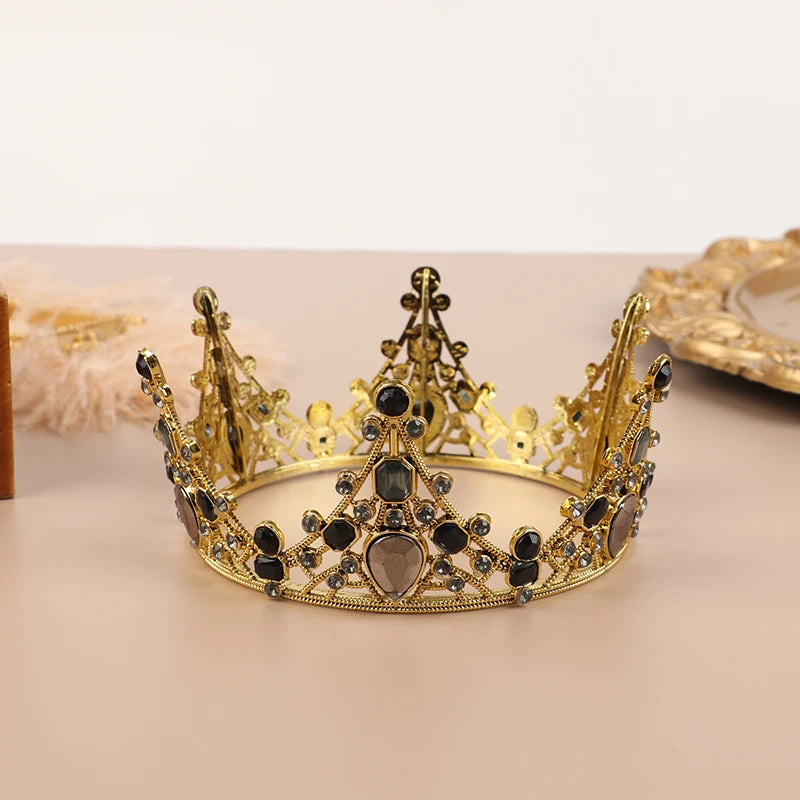 couronne or argent strass baroque élégante adhésive décoration fête princesse baby