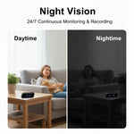 caméra horloge numérique full hd wifi vision nocturne batterie microsd noir bleu moderne