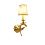 lampe murale moderne or feuilles dorées ombrelle beige fixée mur américain cuivre flux lumineux