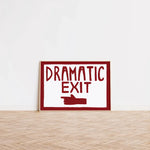 affiche rétro sortie gauche impression toile main pointant lettres capitales décoration mur vert rouge