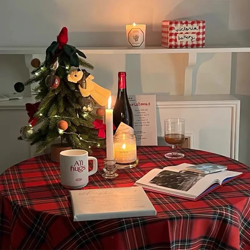 Nappe carreaux écossais rouge verte table noël classique imperméable polyester maisonextérieur