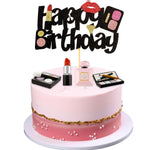 accessoires gâteau glitter strass parfum maquillage cils brosse cartes happy birthday miss beauty festive