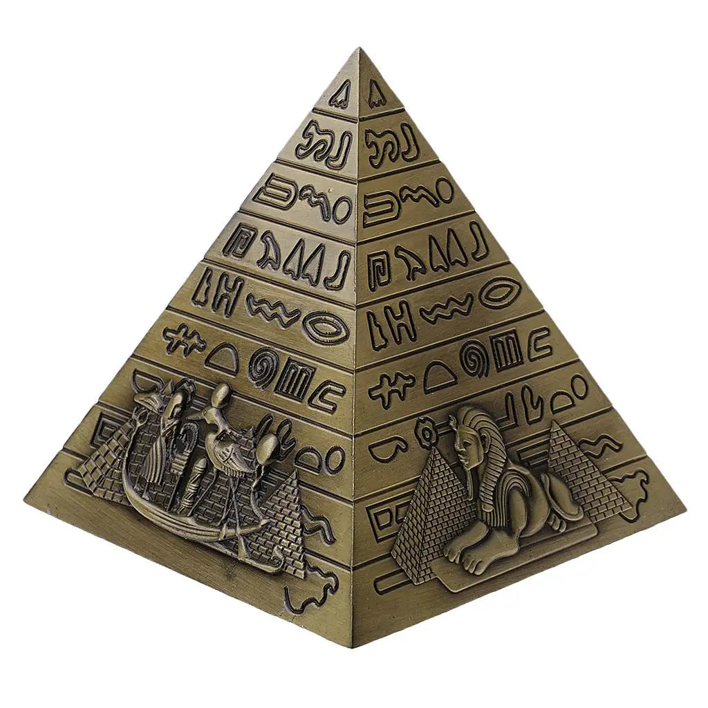 pyramide égyptienne ancienne gravures souvenirs architecture décorative collectible ornement égyptien bronzé hiéroglyphes