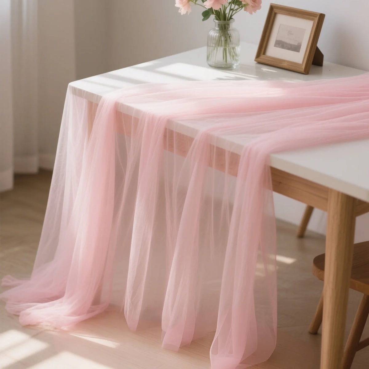 serviette table décorative tulle blanc mariage fête élégante