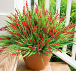 plantes artificielles rouge vert violet fleurs cônes feuilles modernes extérieur intérieur décoration maison chambre