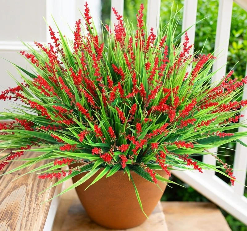 plantes artificielles rouge vert violet fleurs cônes feuilles modernes extérieur intérieur décoration maison chambre