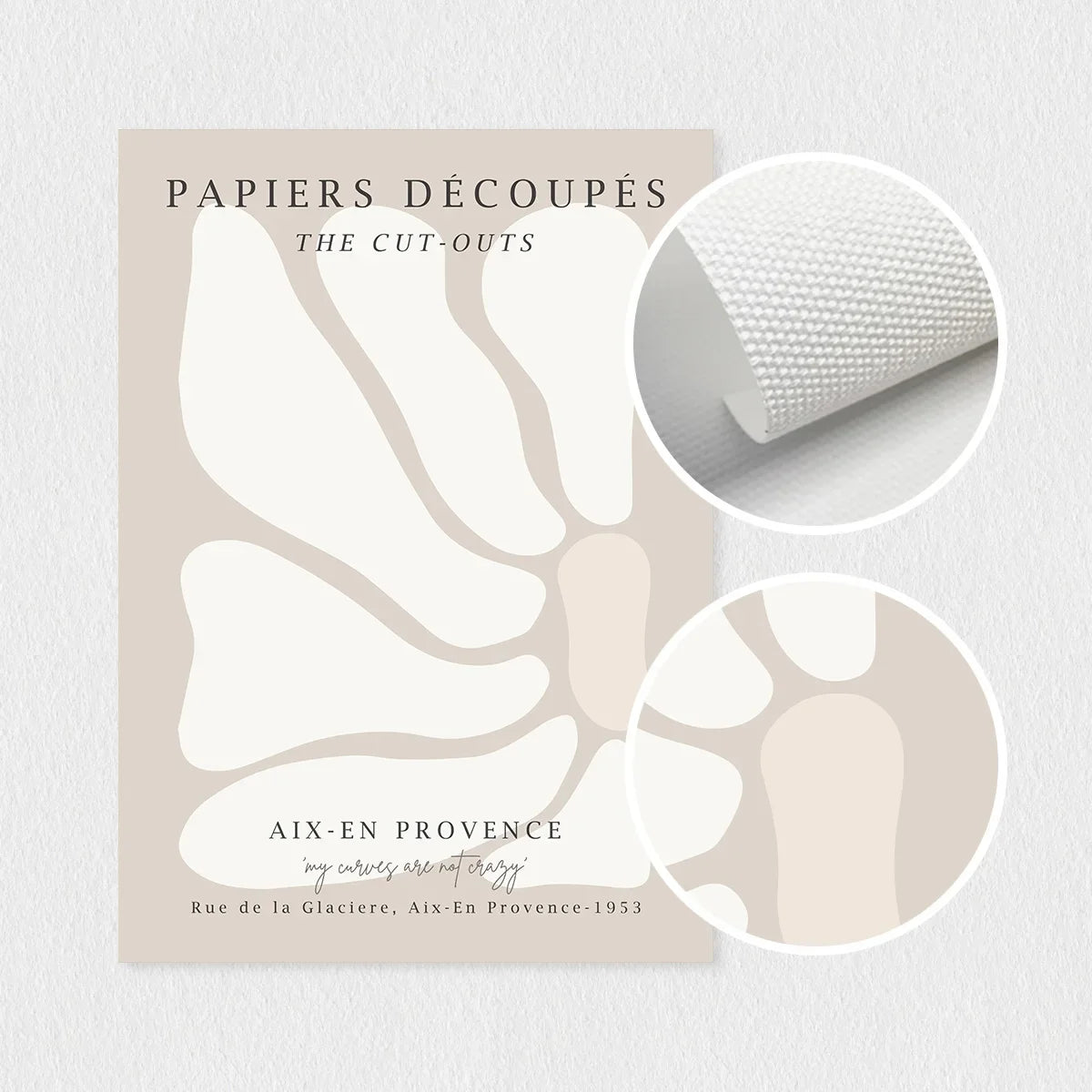 affiches art minimalistes motifs floraux abstraits toile cadres bois beige clair blanc 20x30cm 30x40cm