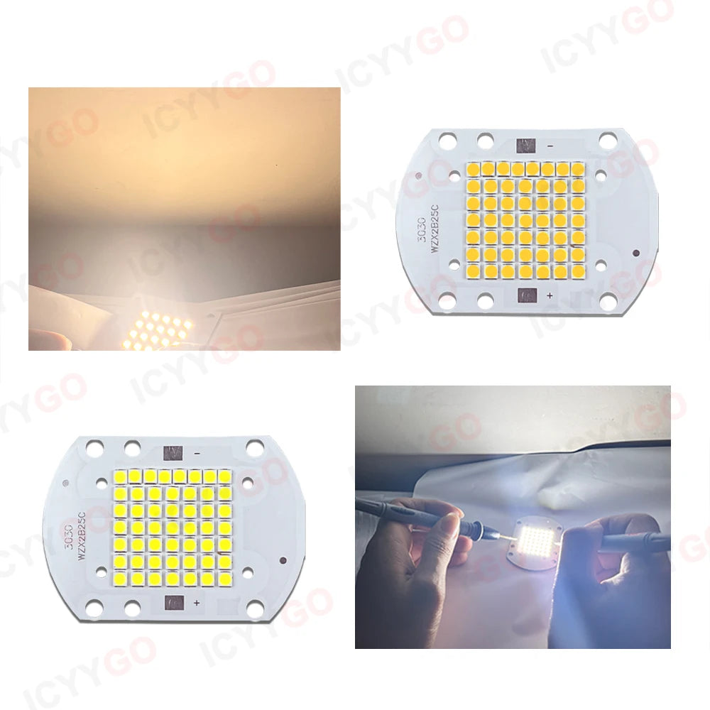 panneau led intégré blanc 50w 50 leds 3000k 6000k moderne 55x40mm