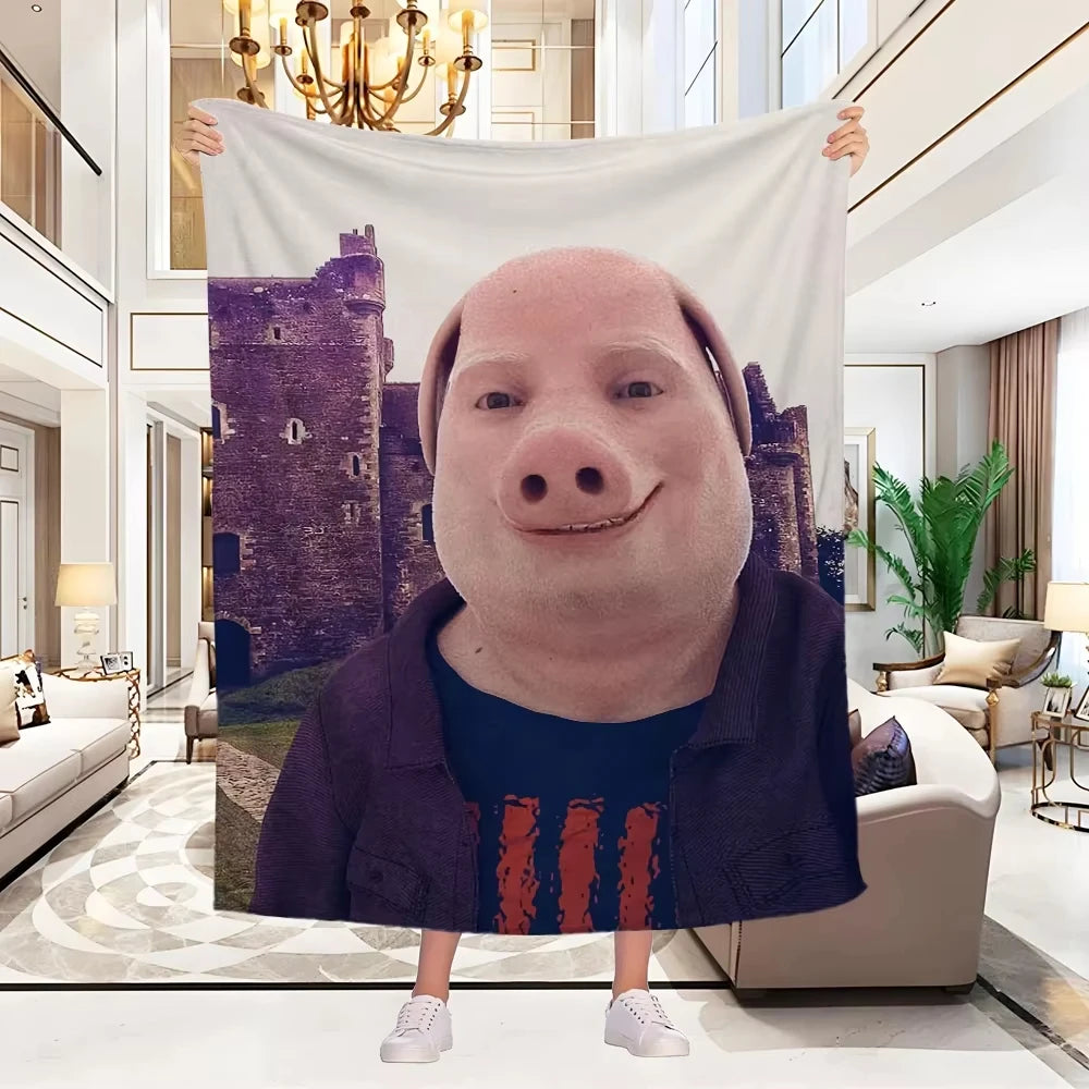 couverture douce polyestère imprimée visage souriant château moderne enfant maison
