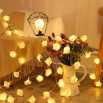 guirlande lumineuse rose fleurs roses artificielles led romantique chambre vacances