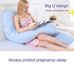 coussin maternité bleu clair forme polyester coton massage voyage literie allaitement