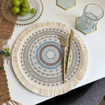 assiettes boho chic mandala feuilles points franges reutilisables antiderapantes isolation thermique respectueux environnement