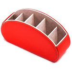 boîte rangement cuir rouge moderne télécommande cosmétiques respectueux environnement compartments 12litres 100g