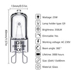 ampoules halogènes transparentes 12V 220V G4 G5.3 G9 filament classique 20W 25W 35W 40W