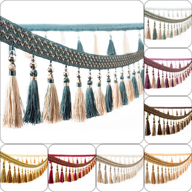 ruban pompons dorées bleu beige marron rose vert classique élégant écologique polyester
