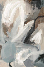 tableau toile art abstrait peinture moderne vert gris noir blanc cadre bois décoration murale
