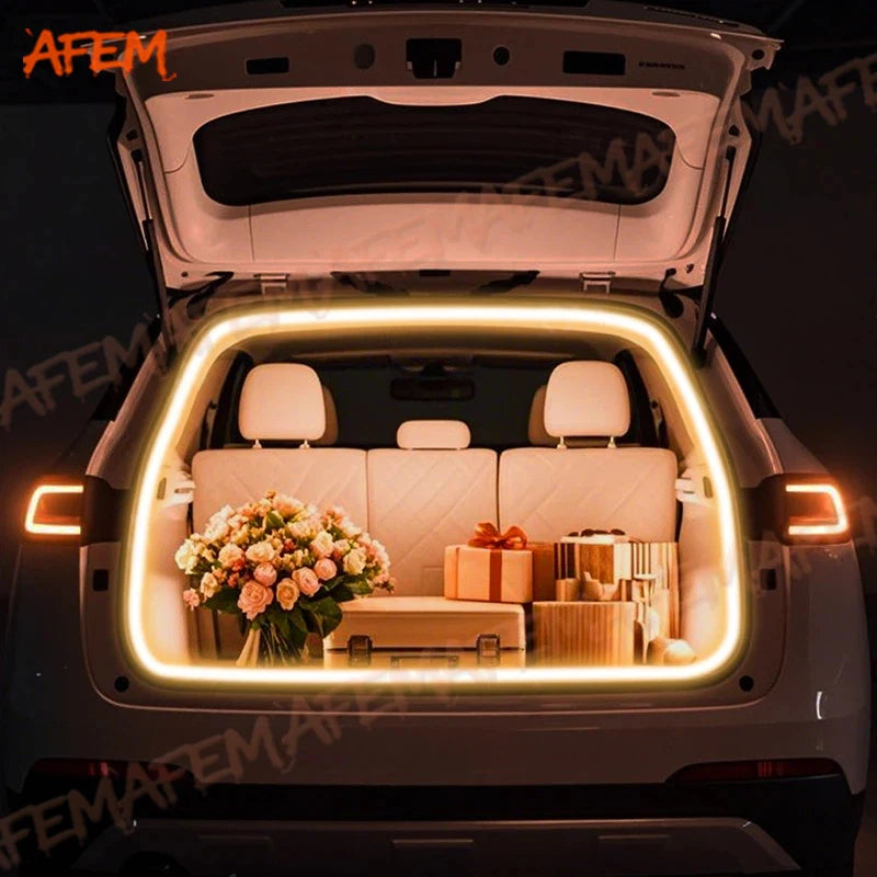 ruban led flexible or moderne adhésif éclairage ambiancé blanc chaud voiturearrière