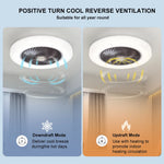 ventilateur moderne blanc led télécommande grille ventilation 52cm silencieux invisible chambre